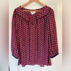 Vineyard Vines Women’s Red and Navy Nautical Long Sleeve Top
